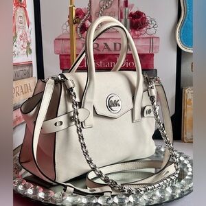 Michael Kors Carmen white Saffiano leather handbag or crossbody